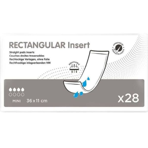 Ontex Rectangular Pad Mini Insert 11x36cm 490ml Pk28