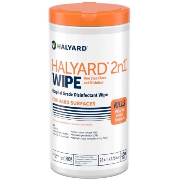 Halyard 2n1 Wipe Canister 100 wipes