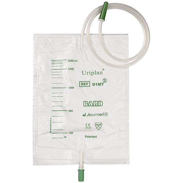 Bard Uriplan Drain Bag Non-Sterile Single Use Pull Tap 2Lt