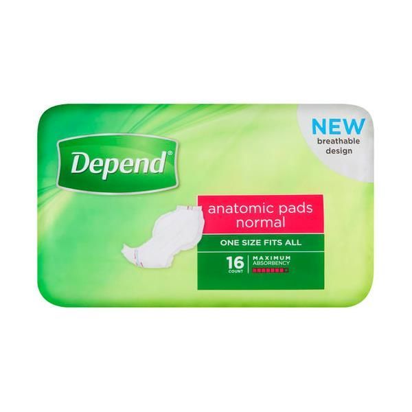 Depend Anatomic Pad Normal 1300ml 16s