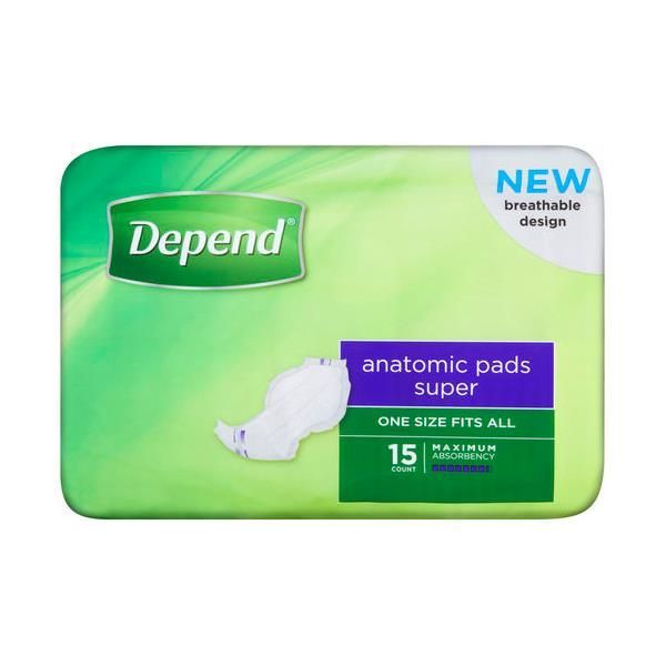 Depend Anatomic Pad Super 2500ml Pk15