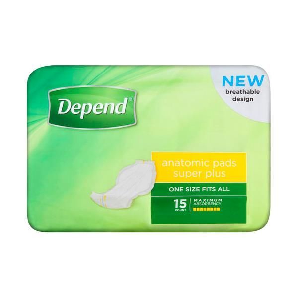 Depend Anatomic Pad Super Plus 3000ml Pk15