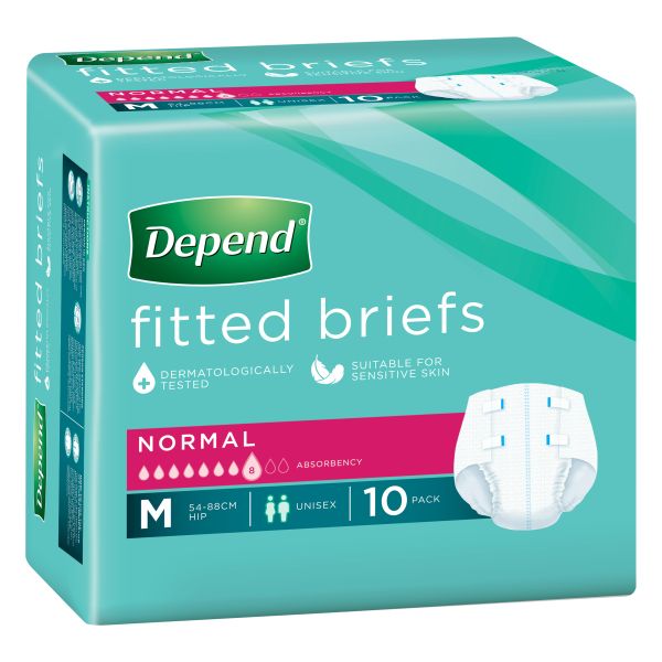 Depend Brief Normal Medium 70-110cm 2300ml PK10