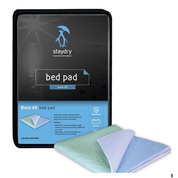 StayDry Boss Bed Pad Single Waterproof With Wings Aqua