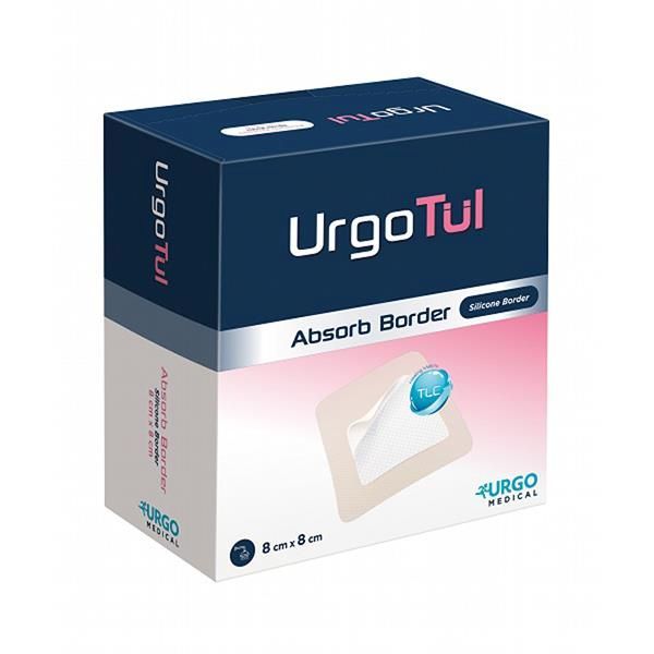 UrgoTul Absorbent Silicone Border 8x8cm Box 10