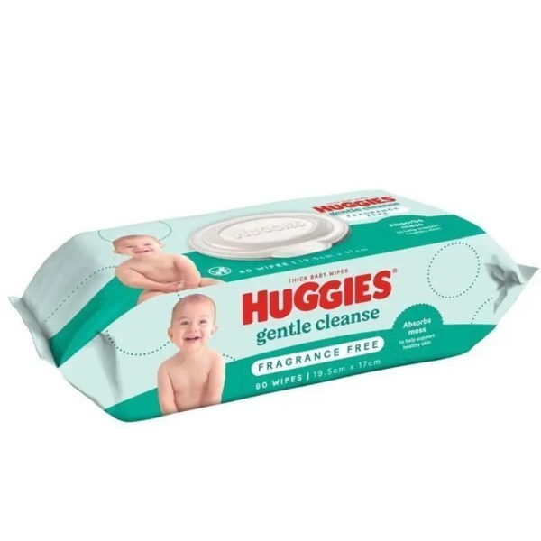 Huggies Baby Wipes Unscented Pk80
