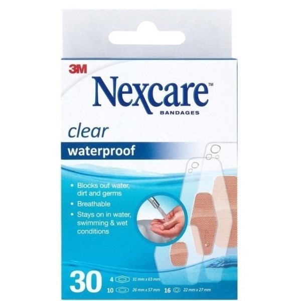 Nexcare Waterproof Bandage Assorted 30 Pack