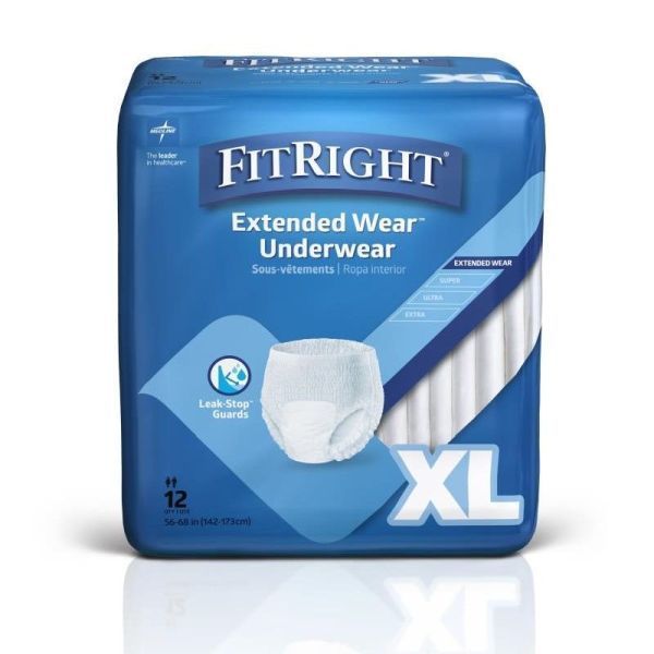 FitRight Extended Wear Underwear X-Large 142-173cm Pk 12