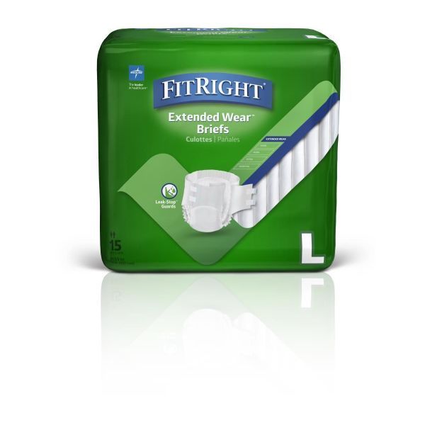 FitRight Extended Wear Briefs Large 104-150cm Pk 15
