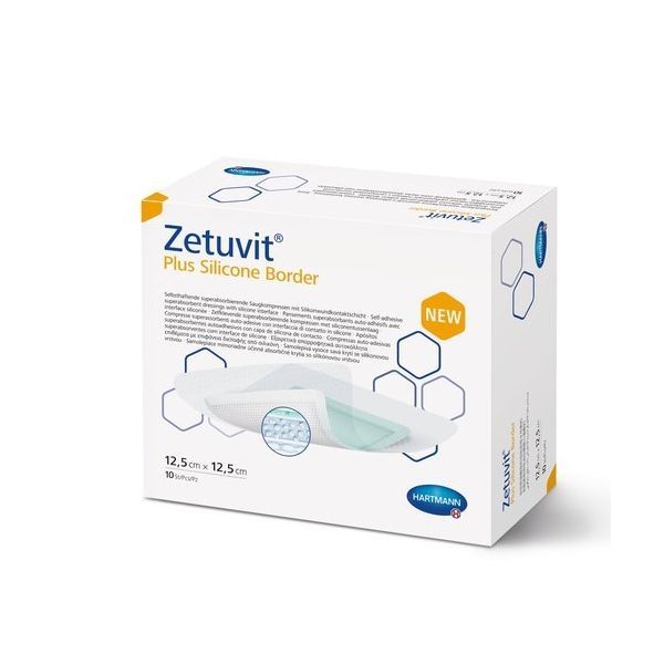 Zetuvit Plus Silicone Border 12.5x12.5cm