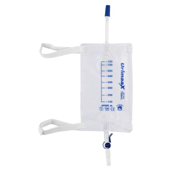 Urimaax Leg Bag Sterile 30cm Tube Flip Tap 750ml