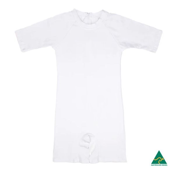 Night N Day Adult Short Sleeve With Short Legs Onesie Body Suit Extra Small White