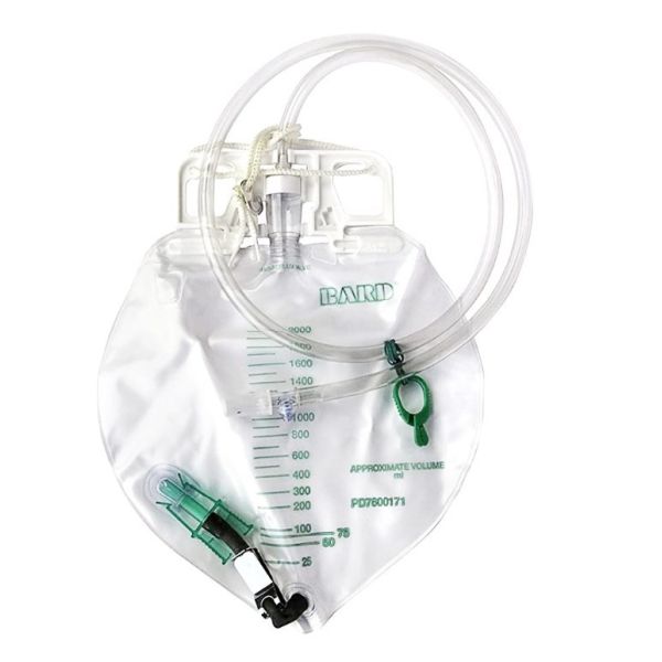 Bard Drain bag with Anti Reflux Chamber EZ-Lok sampling port 2L