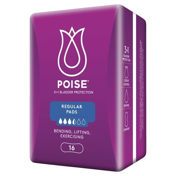 Poise Regular Pads 240ml Pk16