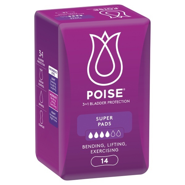 POISE PADS Super Absorbency 370ml pk 14