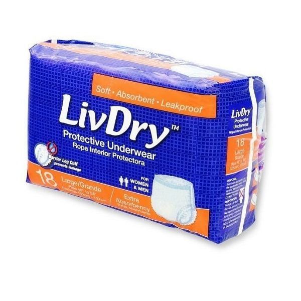 LivDry Extra underwear Large 102-135cm Pk18