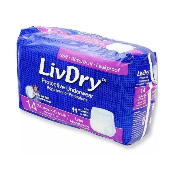 LivDry Extra underwear Extra Large 120-160cm Pk14
