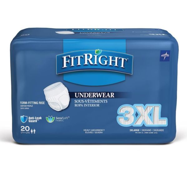 Fitright Protective Heavy Absorbent  Underwear Size 3XL Pack 20