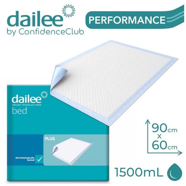 ConfidenceClub Dailee Bed Protector Plus 60x90cm 1500ml Pk30
