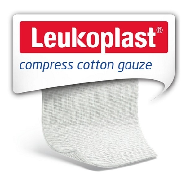 Leukoplast Compress Cotton Gauze 7.5cm x 7.5cm Sterile 8ply White Pack 5 - Image 2
