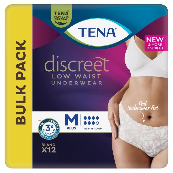 Tena Discreet Pant White Medium 75-100cm 615ml Pk12
