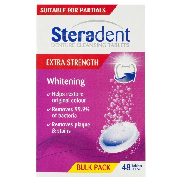 Steradent Extra Strength Tablets Whitening Pack 48