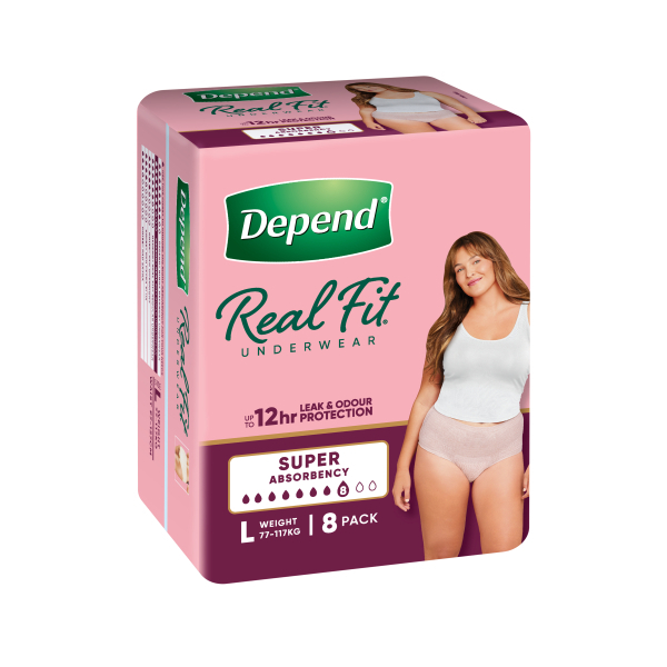 Depend Real Fit Super Women Large Pk8