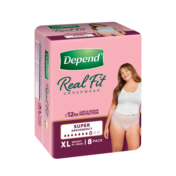 Depend Real Fit Super Women Extra Large Pk8