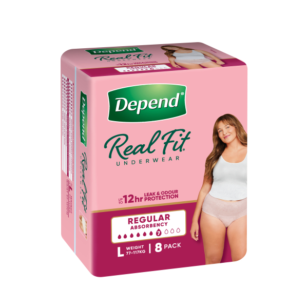 Depend Real Fit underwear Women Large Pk8