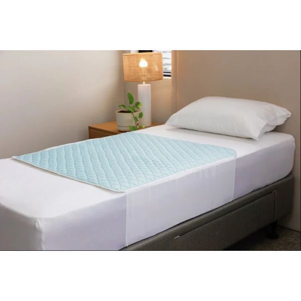 Buddies Absorb-Max Bed Pad with Tuck-Ins Pale Blue Single 90x90cm 3500ml