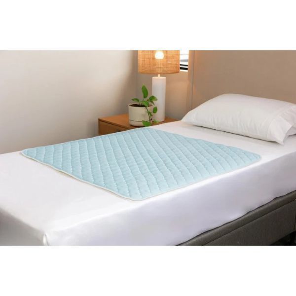 Buddies Absorb-Max Bed Pad No Tuck-Ins Pale Blue Single 90x90cm Waterproof 3500ml