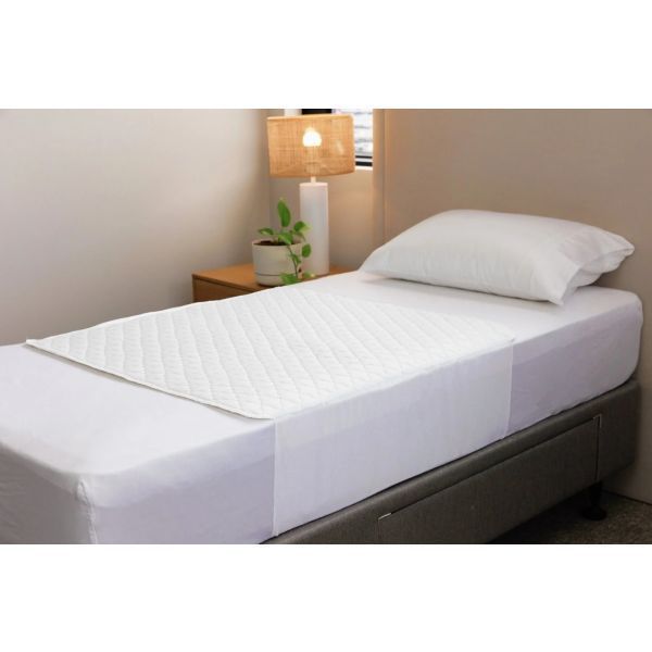 Buddies Absorb-Max Bed Pad with Tuck-Ins White Single 90x90cm 3500ML