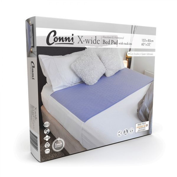 Conni Extra Wide Waterproof Bed Pad with Tuckins 153x85cm Mauve