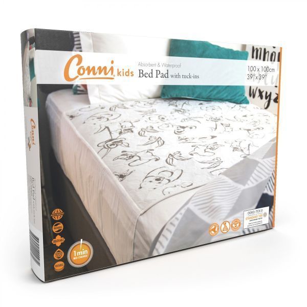 Connikid Max Waterproof Bed Pad with Tuckins 1x1m 2400ml