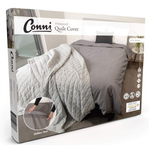 Conni Quilt Cover - Double Charcoal