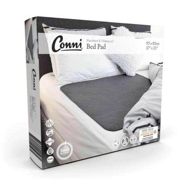 Conni Bed Pad Charcoal 85cm x 95cm