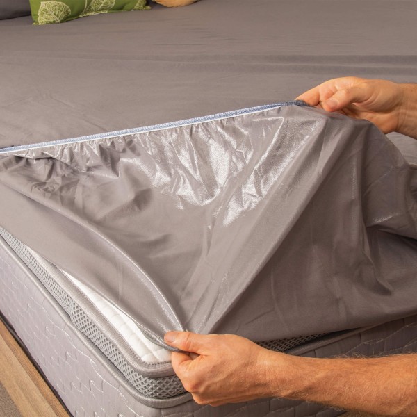 Conni Micro-Plush Waterproof Fitted Sheet Charcoal Single 92cm x 188cm - Image 4