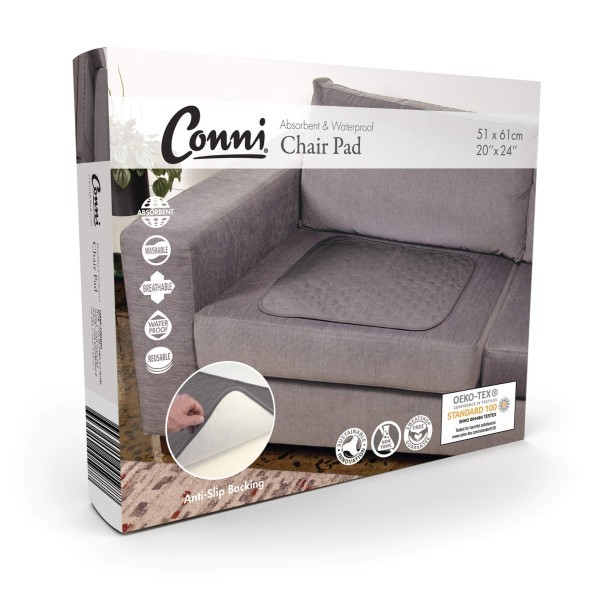 Conni Chair Pad Large Charcoal 51cm x 61cm