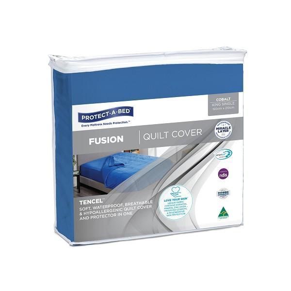 Protect-A-Bed Fusion Quilt Cover Cobalt King Single
