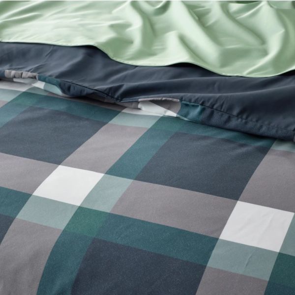 Staydry Forest Check Quilt Cover Set King Single Bed