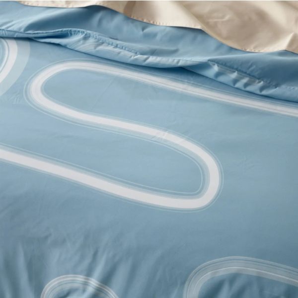 Staydry Kaos Blue Quilt Cover Set Single Bed