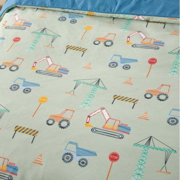 Staydry Construction Quilt Cover Set Double Bed
