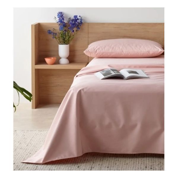 Staydry Waterproof Bamboo Fitted Sheet Blush King Single Bed