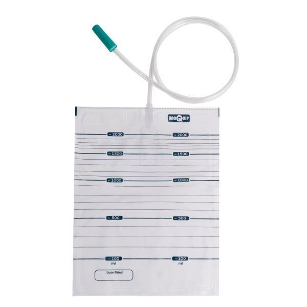 Unoquip Q2 Drainage Bag Non-Sterile 90cm Tube 2000ml Box 250 by Unoquip in Night_Bag_and_Bottle 2000ml