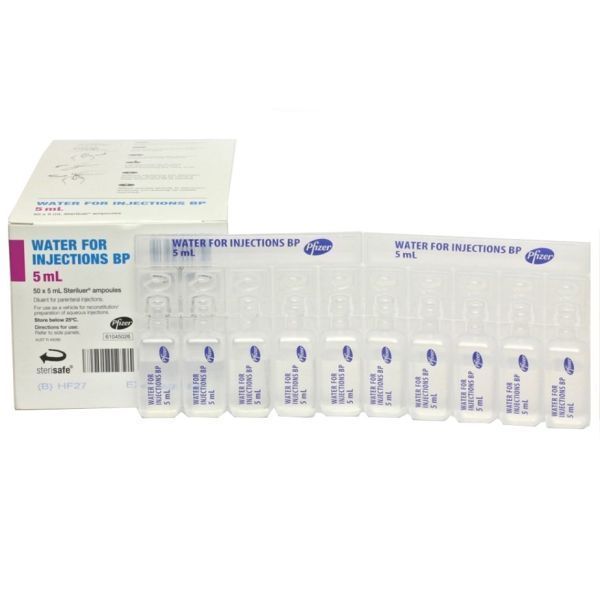 Water For Injection Ampoule 5ml Box 50 by Pfizer in Solutions