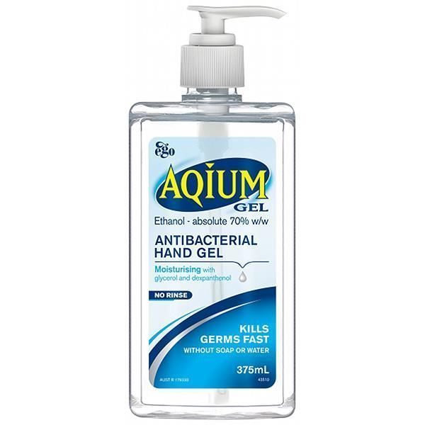 Aqium Anti Bacterial Hand Gel Pump 375ml by Aqium in Other Hand Sanitiser