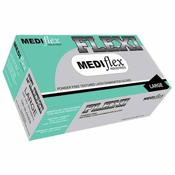 Mediflex Latex Gloves powder free Large Box 100 by Mediflex in Latex Non Sterile