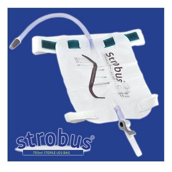 Strobus Sterile Leg Bag 750ml 30cm Inlet Tubing Lever Tap by Strobus in Leg_Bag 750ml