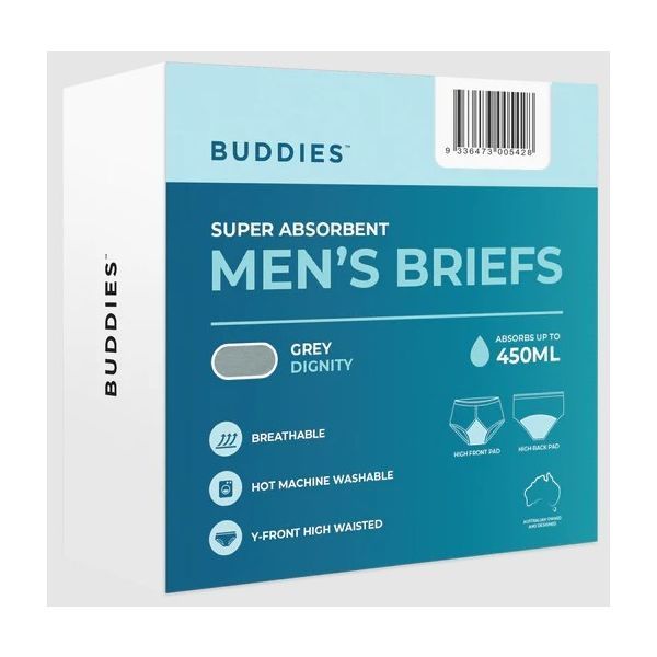 Buddies Dignity Mens Brief Large Y-Front 100cm Grey 450ml - Image 2
