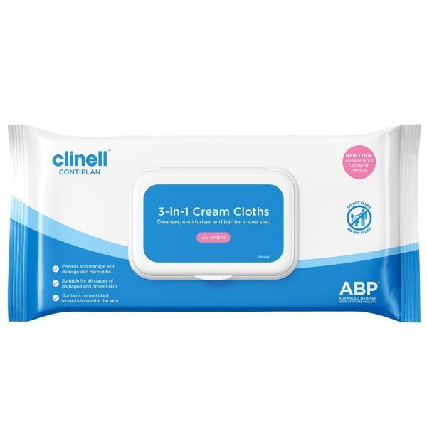 Clinell ContiPlan 3 In 1 Cream Cloths Pack 25 by Clinell in Barrier Creams